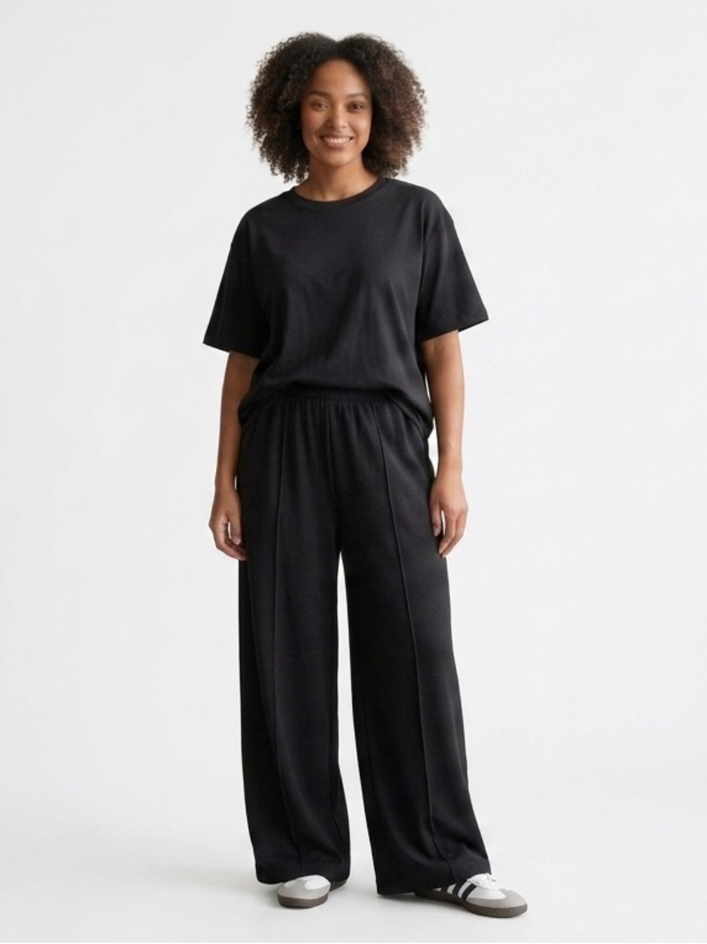 Coldwater Creek Destinations Pull On Pintuck Wide Leg Travel Knit Pants M 10 12